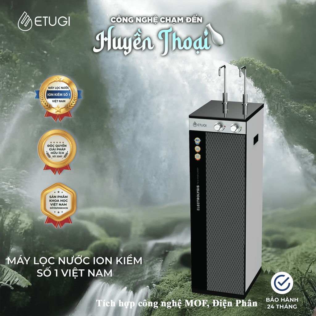 Máy Lọc Nước Ion Kiềm Etugi ETG102N chế độ nước nóng – nguội