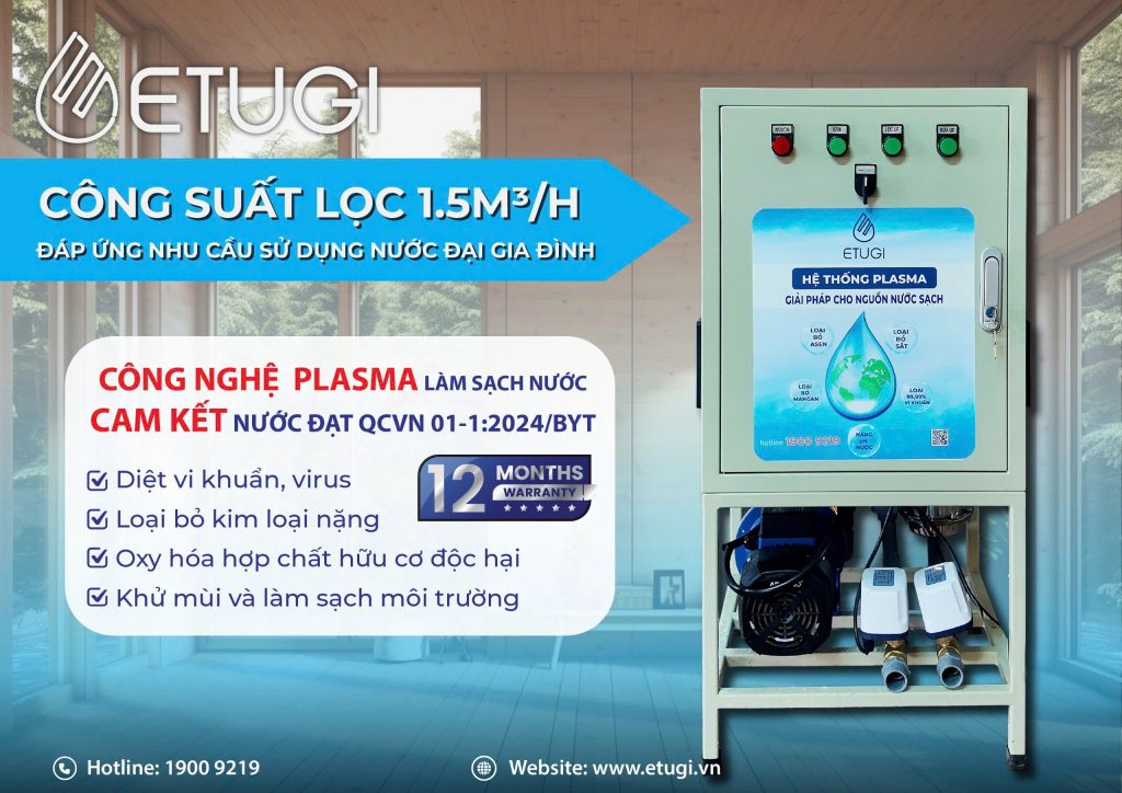 Hệ Thống Xử Lý Nước Plasma ETUGI ETG-PL15 Trong Nhà - ảnh 5